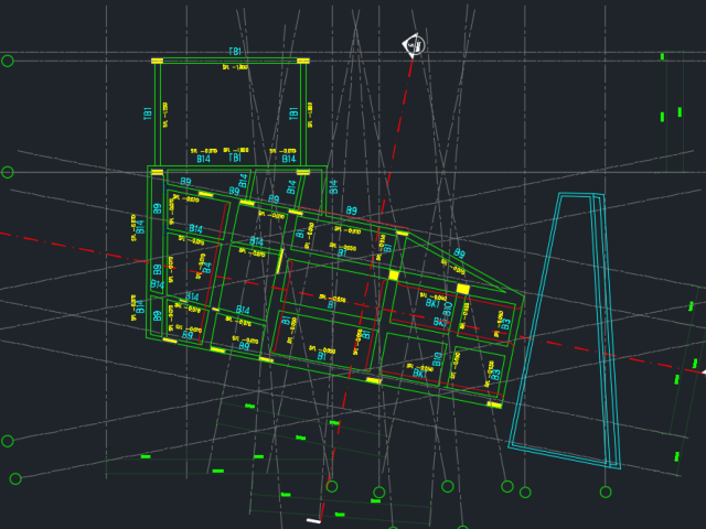 CAD wireframe plan view of Villa Ulus House & Moonraker