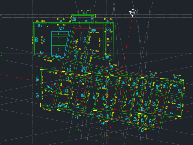 Three-dimensional CAD wireframe model of Villa Ulus House & Moonraker