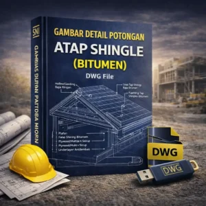 Gambar Detail Potongan Atap Shingle (Bitumen) - DWG File