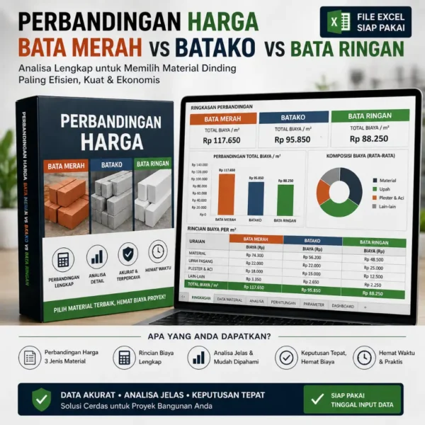 Perbandingan Harga Bata Merah vs Batako vs Bata Ringan