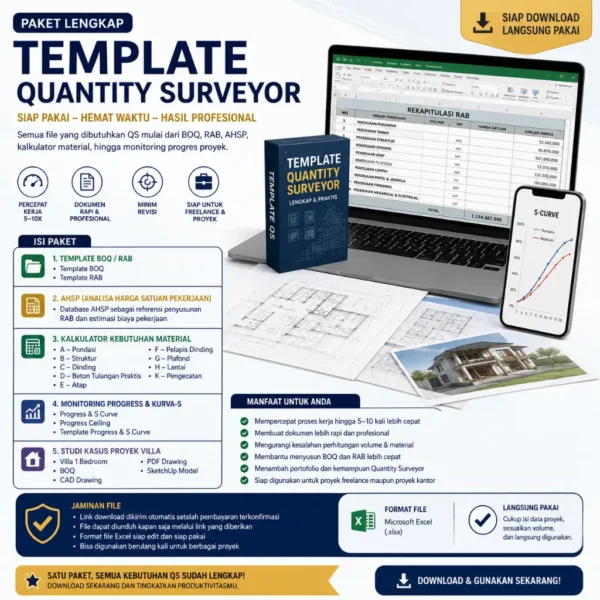 Paket Template Quantity Surveyor Pro - Siap Pakai